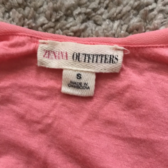 Zenana Outfitters - Women’s Pink Flowy Crop Top -S - Picture 5 of 6